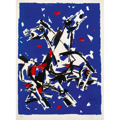 MAQBUL FIDA HUSAIN : Pferde (DOBIASCHOFSKY AUKTIONEN AG)