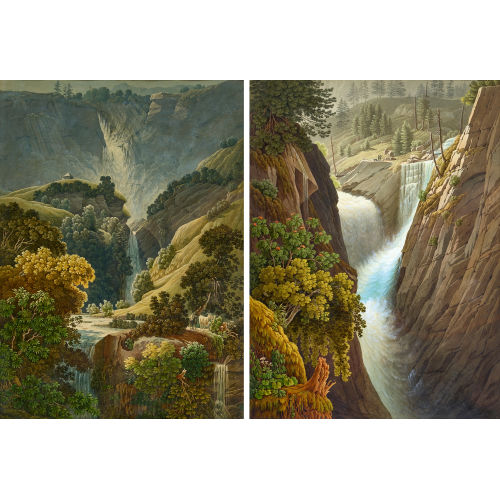 SAMUEL BIRMANN : Paar Ansichten mit Wasserfall (DOBIASCHOFSKY AUKTIONEN AG)