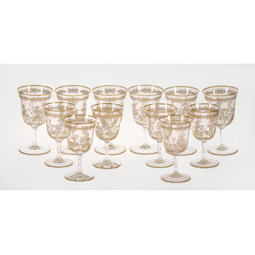 GL�SERGARNITUR : Lun�ville, um 1950 (Cristallerie Baccarat) (DOBIASCHOFSKY AUKTIONEN AG)