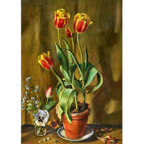 HANS RUDOLF SCHWARZENBACH : Rembrandt-Tulpen im Topf (DOBIASCHOFSKY AUKTIONEN AG)