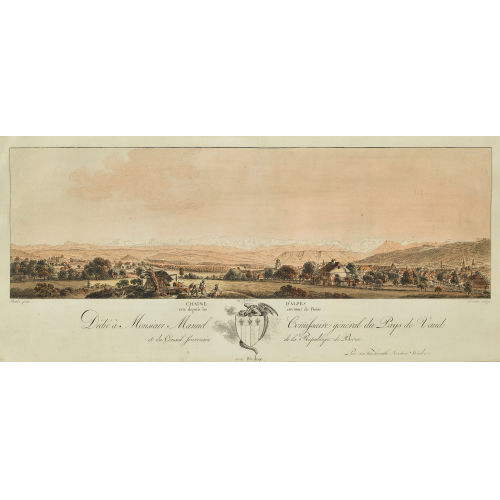 GOTTLIEB SIGMUND STUDER : 'Cha�ne d'Alpes vue depuis les environs de Berne' (DOBIASCHOFSKY AUKTIONEN AG)