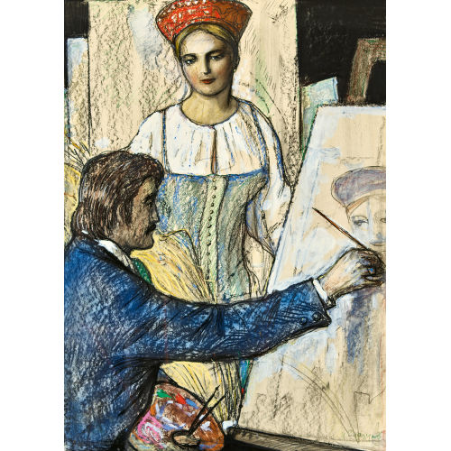 ILYA SERGEYEVICH GLAZUNOV : Der Maler und sein Modell (DOBIASCHOFSKY AUKTIONEN AG)