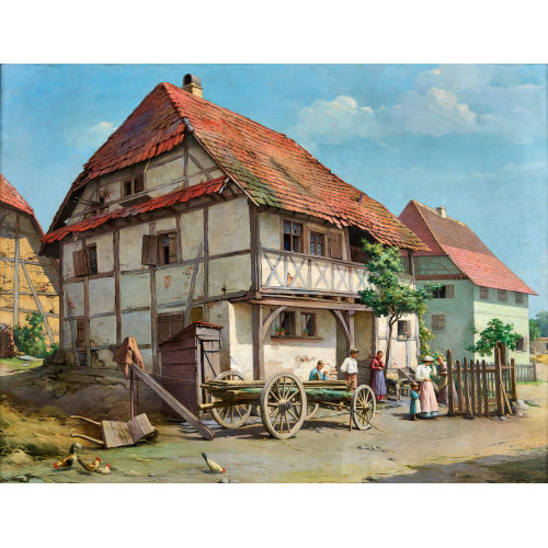 EMMANUEL BENNER : Ferme alsacienne ancienne anim�e (DOBIASCHOFSKY AUKTIONEN AG)
