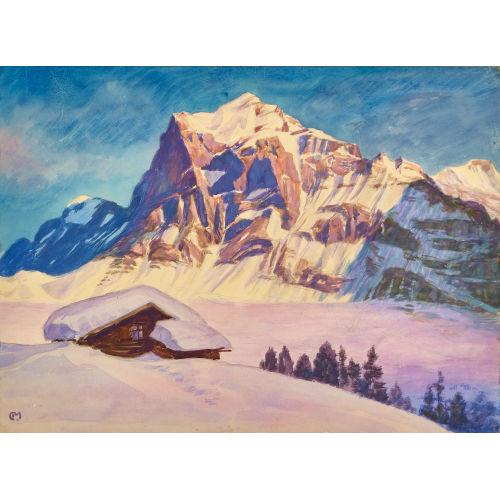 CARL FRANZ MOOS : 'Wetterhorn gegen grosse Scheidegg' (DOBIASCHOFSKY AUKTIONEN AG)