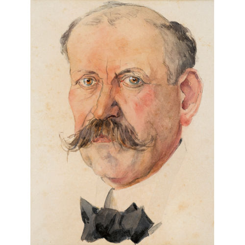 MAX ALFRED BURI : Kopfportrt eines lteren Herrn mit Schnurrbart (DOBIASCHOFSKY AUKTIONEN AG)