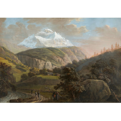 JOHANN GEORG VOLMAR : Das Lauterbrunnental mit Jungfrau (DOBIASCHOFSKY AUKTIONEN AG)