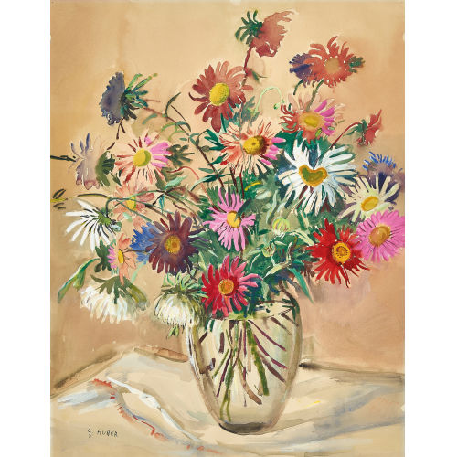 ERNST HUBER : Blumenstillleben (DOBIASCHOFSKY AUKTIONEN AG)