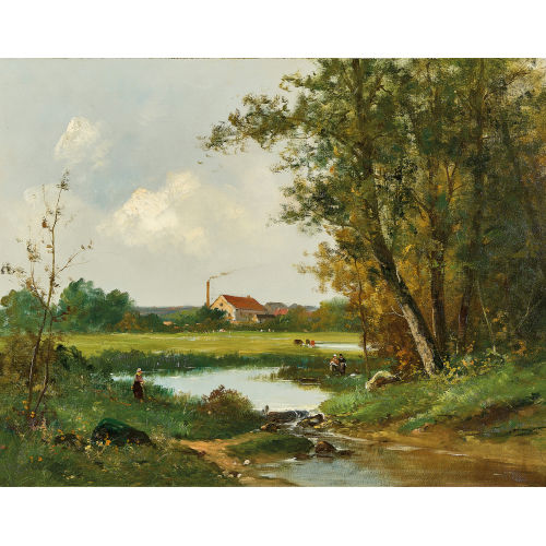 19. JH. FRANKREICH : Idyllische Landschaft mit Bachlauf (DOBIASCHOFSKY AUKTIONEN AG)