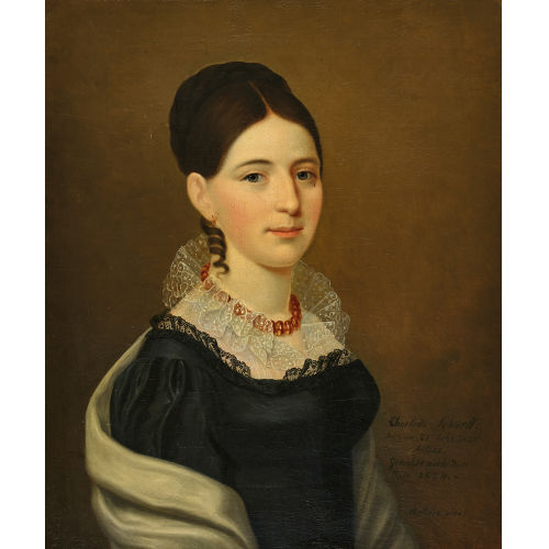 FRANZ JOSEPH MENTELER : Bildnis von Charlotte Schnell mit Spitzenkragen (DOBIASCHOFSKY AUKTIONEN AG)