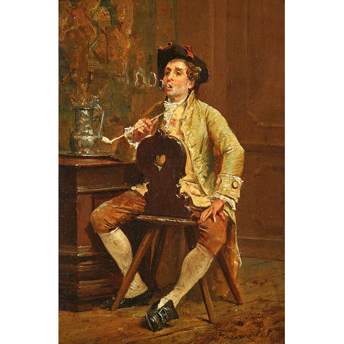 JEAN-BAPTISTE FAUVELET : Der Pfeifenraucher (DOBIASCHOFSKY AUKTIONEN AG)