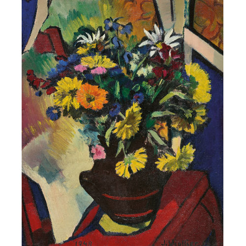 JEAN-PIERRE VIOLLIER : 'Bouquet de zinias' (DOBIASCHOFSKY AUKTIONEN AG)