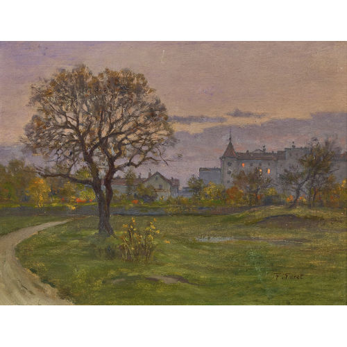 FRAN�OIS FURET : Abendliche Landschaft am Stadtrand (DOBIASCHOFSKY AUKTIONEN AG)