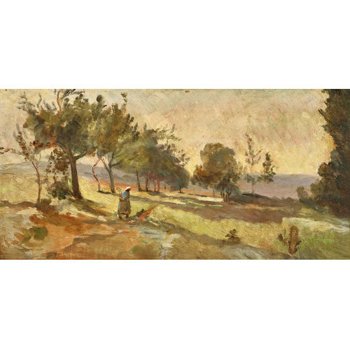 KARL PIERRE DAUBIGNY : Sonniger Weg mit B�uerin (DOBIASCHOFSKY AUKTIONEN AG)