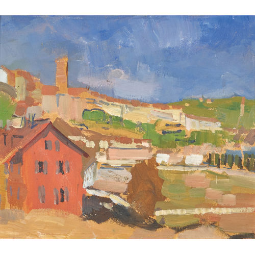 MAX VON M�HLENEN : Landschaft mit H�usern (DOBIASCHOFSKY AUKTIONEN AG)