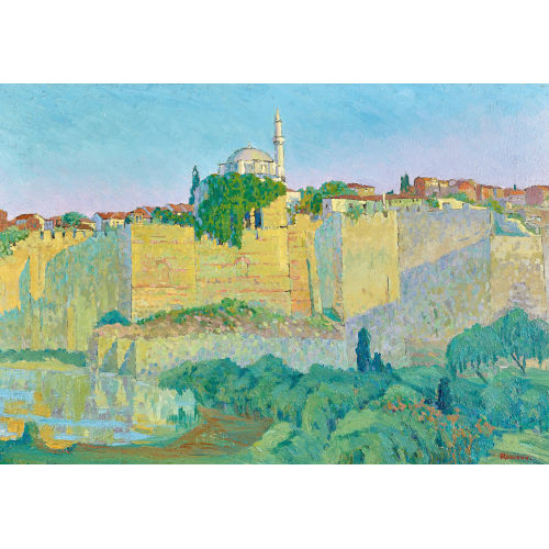 MAURICE RODIEUX : Stadt mit Moschee und Festungsmauer (DOBIASCHOFSKY AUKTIONEN AG)