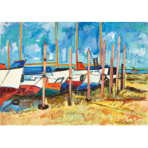 CHARLES BADOISEL : 'Les passagers pr�s de St-Servant (Bretagne Nord)' (DOBIASCHOFSKY AUKTIONEN AG)