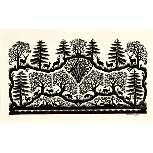 CHRISTIAN SCHWIZGEBEL : Rehe und Hirsche im Wald (DOBIASCHOFSKY AUKTIONEN AG)