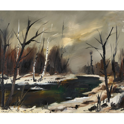 CHARLES MENGE : Winterliche Flusspartie (DOBIASCHOFSKY AUKTIONEN AG)