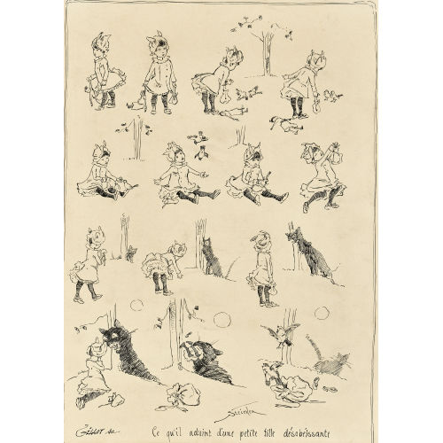 TH�OPHILE-ALEXANDRE STEINLEN : 'Ce qu'il advint d'une petite fille d�sob�issante' (DOBIASCHOFSKY AUKTIONEN AG)