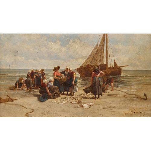 BERNARDUS JOHANNES BLOMMERS : Fischerfrauen am Strand (DOBIASCHOFSKY AUKTIONEN AG)