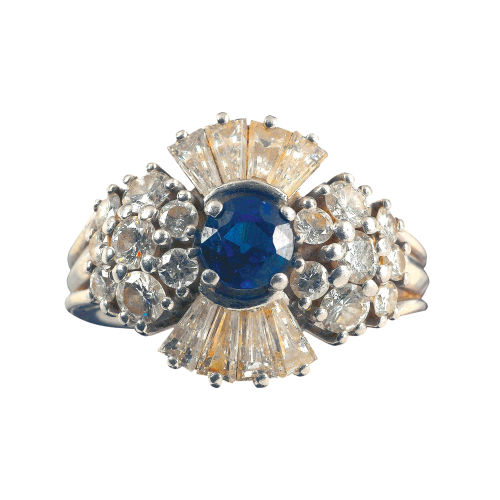 SAPHIR-BRILLANT-RING : Ponti & Gennari, Gen�ve (DOBIASCHOFSKY AUKTIONEN AG)