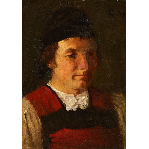 RUDOLF EPP : Brustbildnis eines jungen Mannes mit Tracht (DOBIASCHOFSKY AUKTIONEN AG)