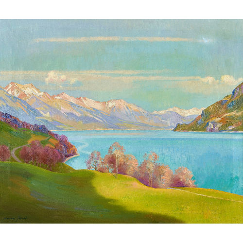 MARCUS JACOBI : Herbstliche Ansicht des Brienzersees (DOBIASCHOFSKY AUKTIONEN AG)