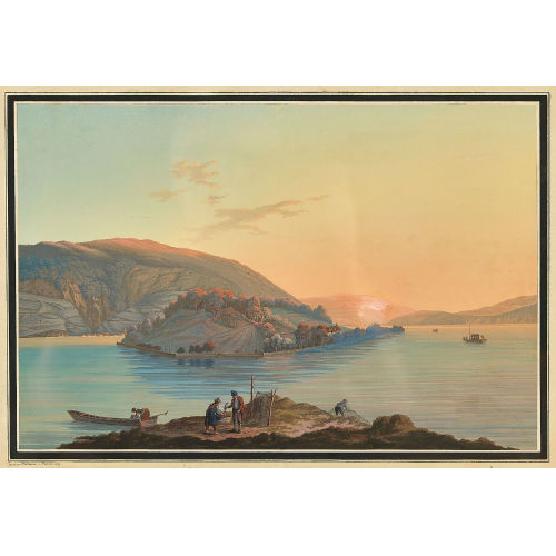 JOHANN JOSEPH HARTMANN : 'I. Vue de l'Isle St. Pierre sur le Lac de Bienne...' (DOBIASCHOFSKY AUKTIONEN AG)