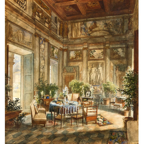 GIUSEPPE MAZZOLA : Interieur eines Renaissance-Prunksaales (DOBIASCHOFSKY AUKTIONEN AG)