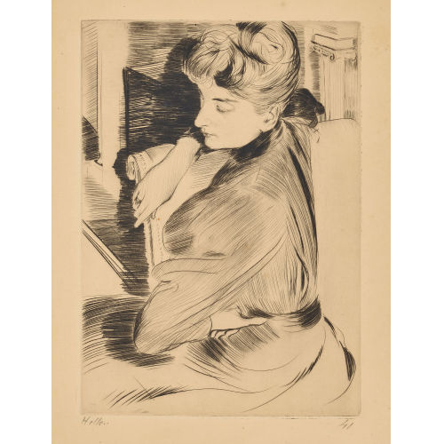 PAUL CSAR HELLEU : 'Femme assise prs de la chemine' (DOBIASCHOFSKY AUKTIONEN AG)