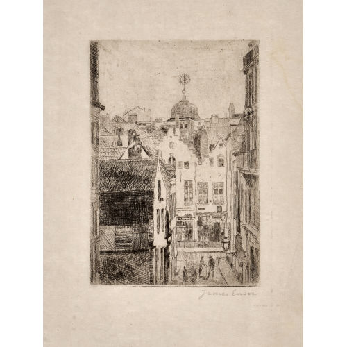 JAMES ENSOR : 'Rue du bon Secours, Bruxelles' (DOBIASCHOFSKY AUKTIONEN AG)