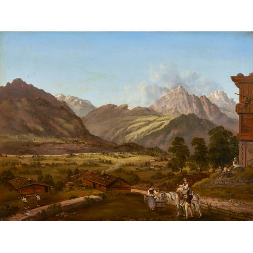 HANS KONRAD USTERI-WEGMANN : 'M�nster in Wallis' (DOBIASCHOFSKY AUKTIONEN AG)