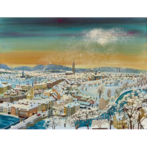 MEIELI HOLZER : Blick auf das winterliche Bern (DOBIASCHOFSKY AUKTIONEN AG)