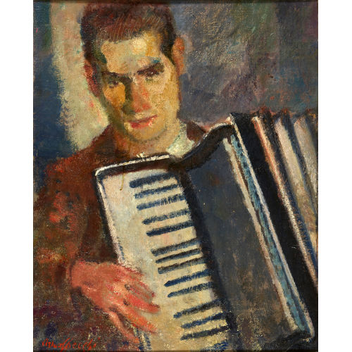 ARTURO CHECCHI : Suonatore di fisarmonica (DOBIASCHOFSKY AUKTIONEN AG)