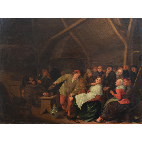 JAN MIENSE MOLENAER : Heitere Gesellschaft beim Pantoffelspiel (DOBIASCHOFSKY AUKTIONEN AG)