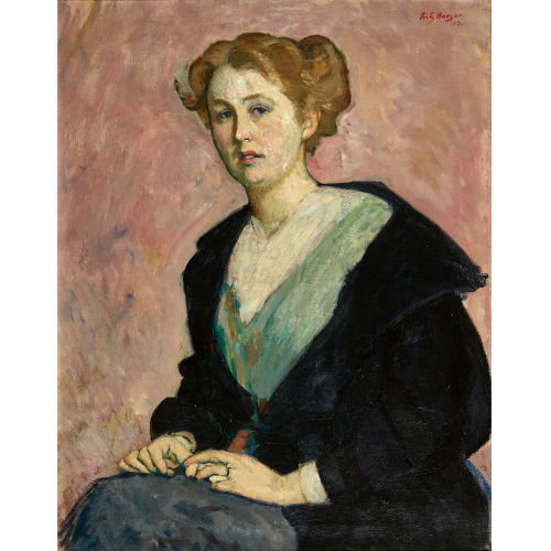 FRITZ BURGER : Bildnis einer sitzenden jungen Dame (DOBIASCHOFSKY AUKTIONEN AG)