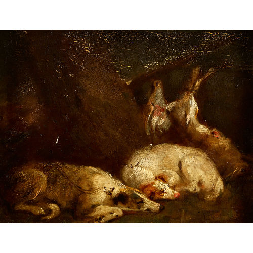 JOANNES FIJT : Schlafende Hunde nach der Jagd (DOBIASCHOFSKY AUKTIONEN AG)