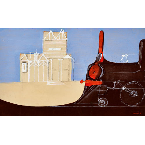 OTTO TSCHUMI : 'Lokomotive in Ghost-Town' (DOBIASCHOFSKY AUKTIONEN AG)