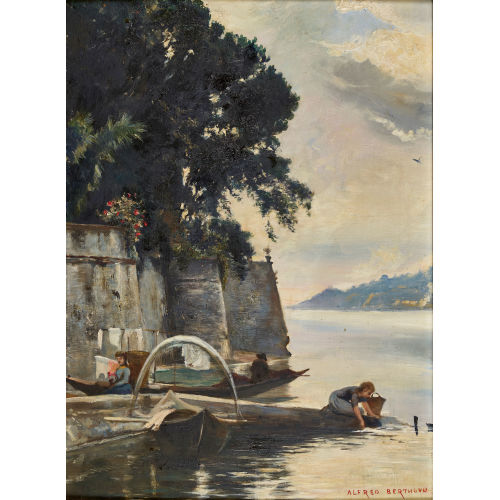 ALFRED-HENRI BERTHOUD : W�scherinnen am Genfersee (DOBIASCHOFSKY AUKTIONEN AG)