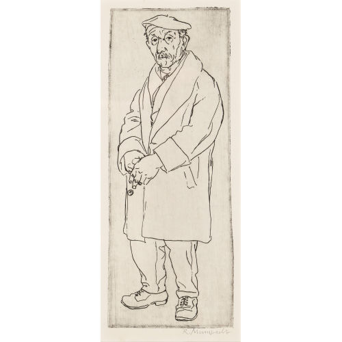 RUDOLF MUMPRECHT : 'Vieillard avec manteau' (DOBIASCHOFSKY AUKTIONEN AG)