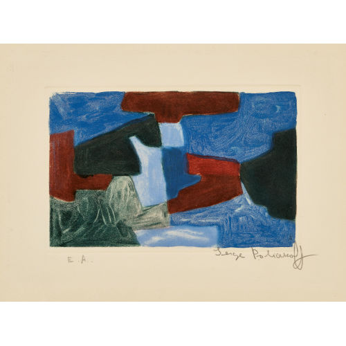 SERGE POLIAKOFF : 'Komposition in Blau, Gr�n und Braun' (DOBIASCHOFSKY AUKTIONEN AG)