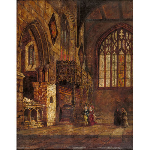 DAVID ROBERTS : Kircheninterieur mit Staffage (DOBIASCHOFSKY AUKTIONEN AG)