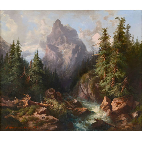 19. JH. SCHWEIZ : Well- und Wetterhorn von Rosenlaui aus (DOBIASCHOFSKY AUKTIONEN AG)