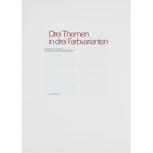 OSKAR DALVIT : 'Drei Themen in drei Farbvarianten' (DOBIASCHOFSKY AUKTIONEN AG)