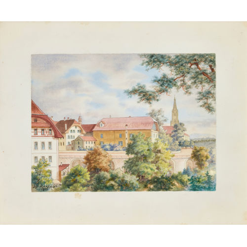 ADOLF METHFESSEL : Ansicht von Bern mit dem M�nster (DOBIASCHOFSKY AUKTIONEN AG)