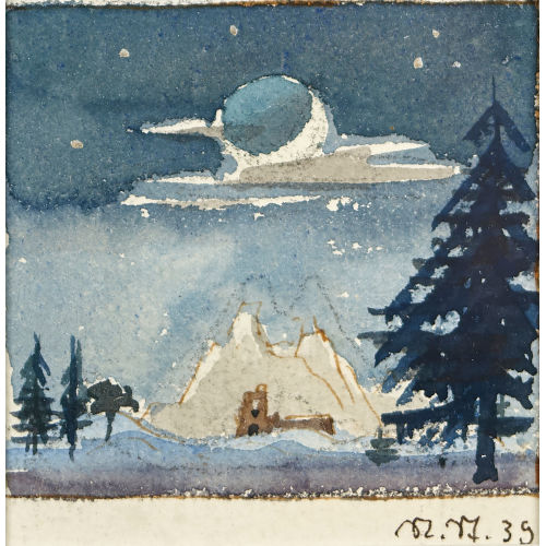 NIKLAUS STOECKLIN : Berglandschaft im Mondschein (DOBIASCHOFSKY AUKTIONEN AG)
