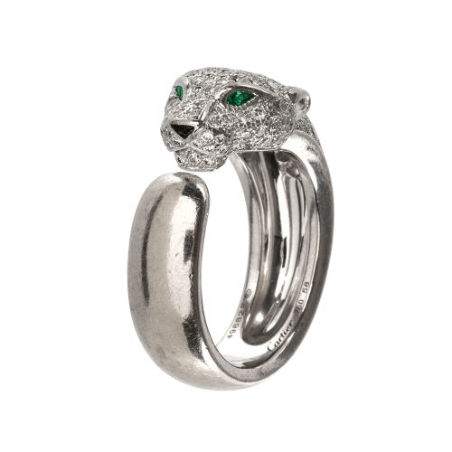 SMARAGD-BRILLANT-RING : Cartier, 'Panth�re', Paris (DOBIASCHOFSKY AUKTIONEN AG)