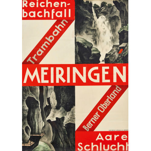 ARNOLD BR�GGER : 'Reichenbachfall, Meiringen, Aare Schlucht' (DOBIASCHOFSKY AUKTIONEN AG)