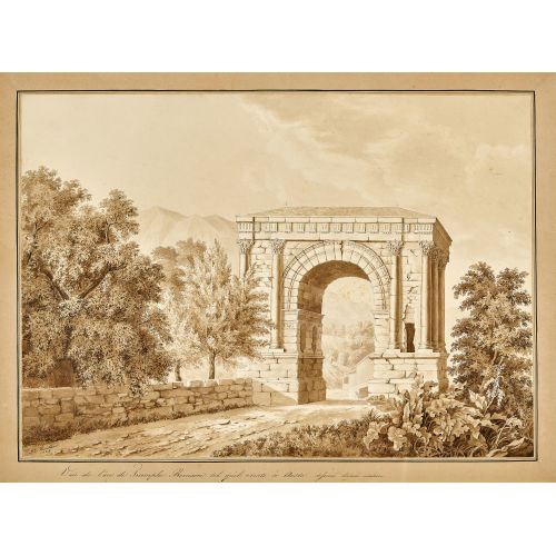 PH. REVILLIOD : 'Vue de l'arc de Triomphe Romain tel qu'il existe � Aoste dessin� dapr�s nature' (DOBIASCHOFSKY AUKTIONEN AG)
