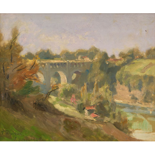 AUGUSTE FR�D�RIC DUFAUX : 'Le pont sur le Rh�ne' (DOBIASCHOFSKY AUKTIONEN AG)